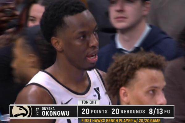 奥孔古替补双20成队史第一人！太阳已成中锋提款机